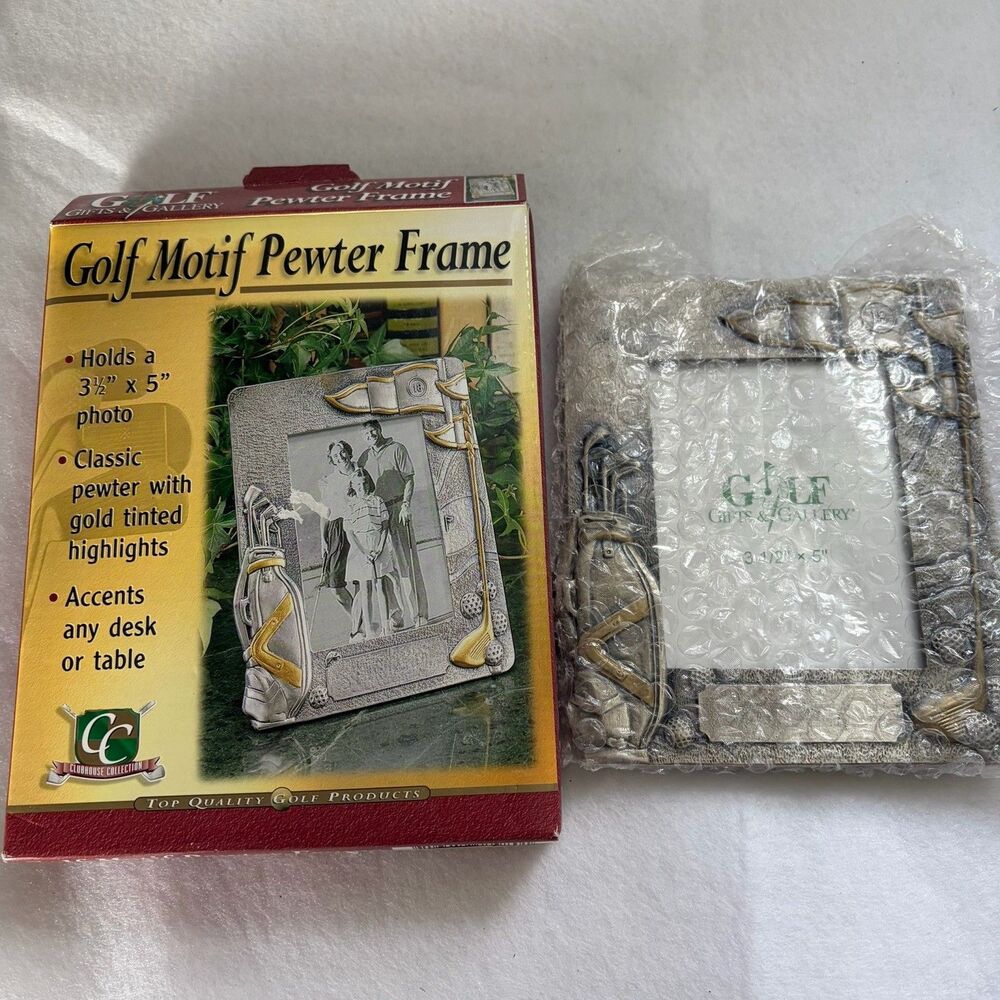 Golf Theme Pewter Picture Frame "Golf Club Collection"  New